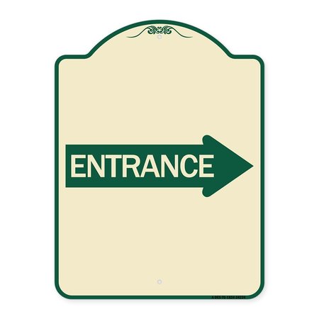 SIGNMISSION Right Arrow Entrance Heavy-Gauge Aluminum Architectural Sign, 24" H, TG-1824-24234 A-DES-TG-1824-24234